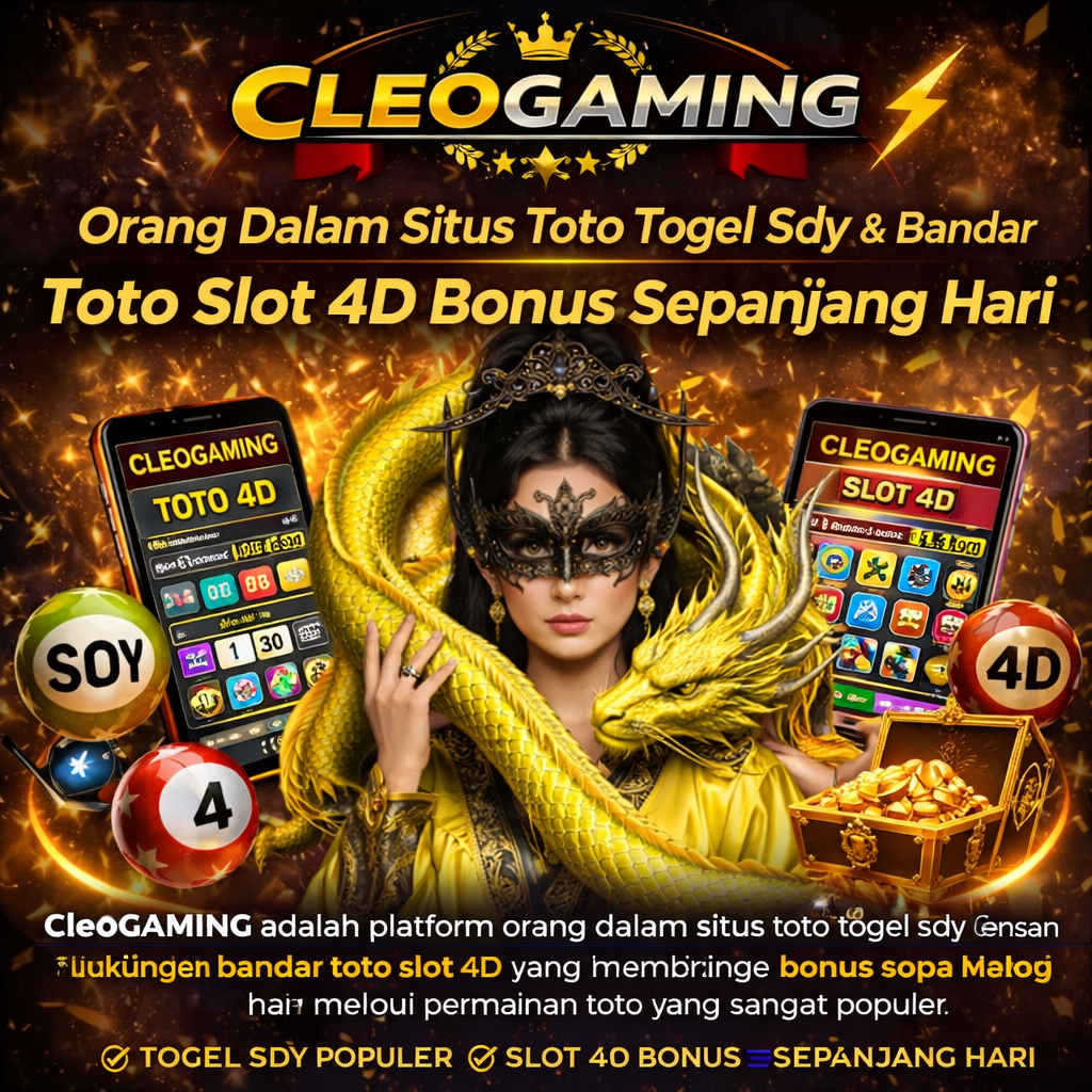 CleoGaming adalah platform orang dalam situs toto togel sdy dengan dukungan bandar toto slot 4D yang memberikan bonus sepanjang hari melalui permainan toto yang sangat populer.